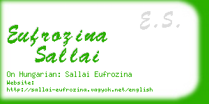 eufrozina sallai business card